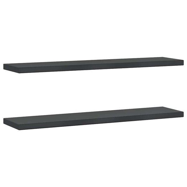 vidaXL Étagères murales 2 Pièces 100x23 5x3 cm noir acier inoxydable