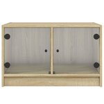 vidaXL Table basse avec portes en verre chêne sonoma 68x50x42 cm
