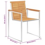 vidaXL Chaises de jardin avec coussins lot de 2 Teck solide et acier