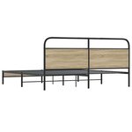 vidaXL Cadre de lit en métal sans matelas chêne fumé 193x203 cm