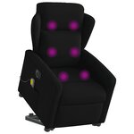 vidaXL Fauteuil inclinable de massage électrique Noir Tissu