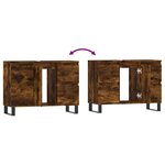 vidaXL Armoire salle de bain chêne fumé 80x33x60cm bois d'ingénierie