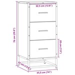 vidaXL Buffet chêne fumé 35 5x35x76 cm bois d'ingénierie et métal