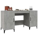 vidaXL Bureau Gris béton 140x50x75 cm Bois d'ingénierie