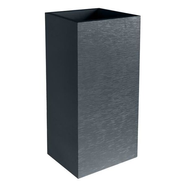 EDA Pot de fleurs haut carré Graphit - 39,5 x 39,5 x H 80 cm - 31 L - Gris anthracite