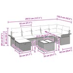 vidaXL Ensemble canapé jardin 8 pièces avec coussins beige en rattan synthétique