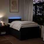 vidaXL Sommier à lattes de lit avec matelas noir 120x190 cm tissu