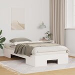 vidaXL Cadre de lit surélevé avec stockage Blanc Bois massif en pin