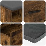 vidaXL Banc d'entrée avec coussin Chêne fumé 60 x 38 x 46 cm