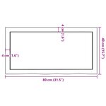 vidaXL Étagère murale 80x40x(2-6) cm bois de chêne massif non traité