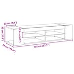vidaXL Meuble TV Noir 135 x 39 x 30 cm Bois d'ingénierie