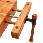 vidaXL Dessus d'établi avec étau 52x44x9 5 cm bois massif d'acacia