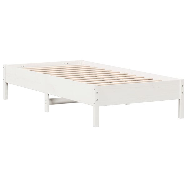 vidaXL Cadre de lit sans matelas blanc 90x190 cm bois de pin massif