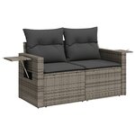 vidaXL Salon de jardin 9 Pièces avec coussins gris résine tressée