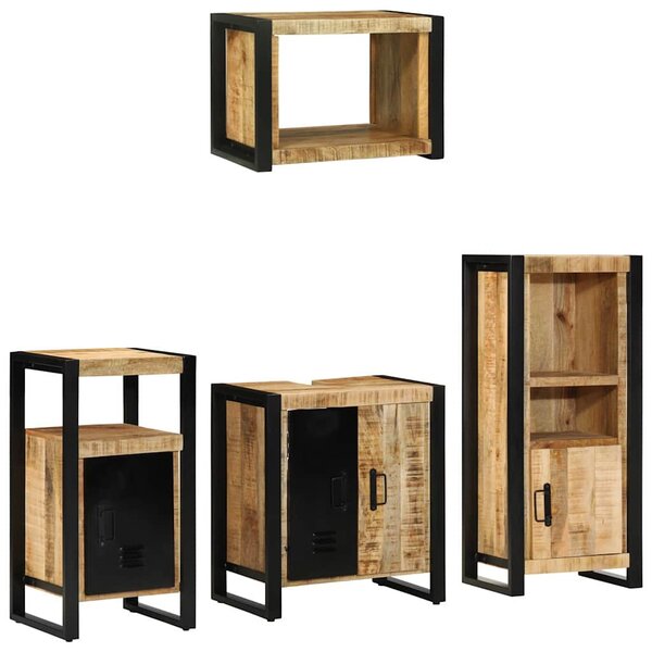 vidaXL Ensemble de mobilier de salle de bain avec étagère 4 Pièces