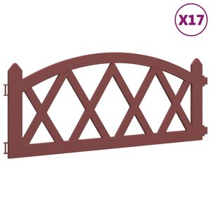 vidaXL Bordures de pelouse 17 Pièces Rouge 10 m PP