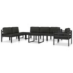 vidaXL Canapé simple avec coussins Aluminium Anthracite