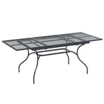 vidaXL Table de Salle à Manger en Maille Extensible Anthracite Acier