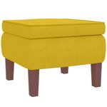 vidaXL Fauteuil à bascule à oreilles en velours jaune bois massif