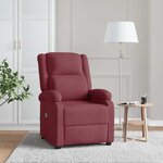 vidaXL Fauteuil de massage Rouge bordeaux Tissu
