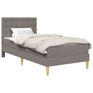 vidaXL Cadre de lit avec matelas Taupe 90 x 200 cm Tissu