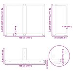 vidaXL Pieds de table à manger en T  2 pièces  noir  100 x 35 x (72-73) cm  acier