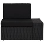 vidaXL Salon de jardin 9 Pièces avec coussins Noir Résine tressée
