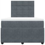 vidaXL Sommier à lattes de lit et matelas gris foncé 120x190cm velours