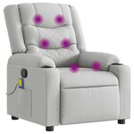 vidaXL Fauteuil de massage inclinable gris nuage tissu