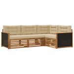 vidaXL Ensemble de canapés d'extérieur 4 pc Naturel et Beige Polyester