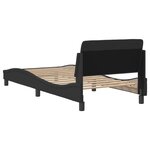 vidaXL Cadre de lit avec tête de lit sans matelas noir 80x200 cm tissu
