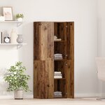 vidaXL Highboard en vieux bois 60 x 32 x 153 cm - fabriqué en bois d'ingénierie.
