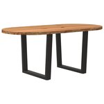 vidaXL Table à manger marron clair bois de chêne massif ovale