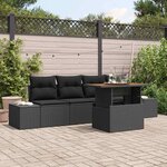 vidaXL Ensemble de salle à manger pour jardin Noir et Marron