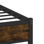 vidaXL Cadre de lit en métal sans matelas chêne fumé 100x200 cm