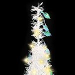 vidaXL Sapin de Noël artificiel escamotable 50 LED blanc 120 cm