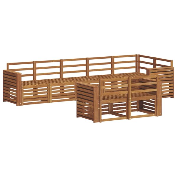 vidaXL Ensemble de canapés d'extérieur 8 pc Naturel Polyester