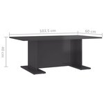 vidaXL Table basse gris brillant 103 5x60x40 cm bois d'ingénierie