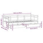 vidaXL Lit de jour et tiroirs sans matelas blanc 90x190 cm bois massif