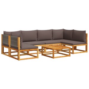 vidaXL Ensemble de canapés de jardin 7 pièces avec coussins  bois d'acacia et corde