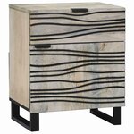 vidaXL Cabinet de chevet avec tiroir Blanc et noir 50 x 33 x 60 cm