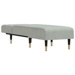 vidaXL Chaise longue gris clair velours