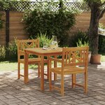 Ensemble de salle à manger de jardin 3 pièces en bois massif d'acacia