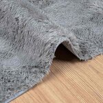 vidaXL Tapis Shaggy à poils longs NAVARRA gris argenté 130x200 cm