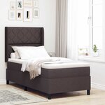 vidaXL Lit à ressorts avec matelas et LED  marron foncé  100x200 cm en tissu