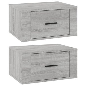 vidaXL Tables de chevet murales 2 Pièces Sonoma gris 50x36x25 cm