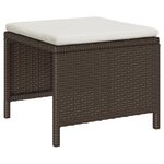vidaXL Ensemble de canapés d'extérieur Marron et Crème Rotin  Bois  Tissu