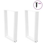 vidaXL Pieds de table à manger en forme de V  2 pièces  blanc  70 x (72-73 3) cm  acier