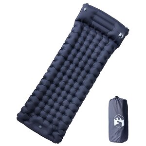 vidaXL Matelas de camping autogonflant avec oreiller 1 personne gris