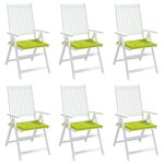 vidaXL Coussins de chaise de jardin lot de 6 vert vif 50x50x3 cm